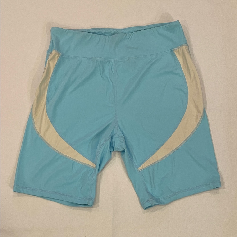 SHEIN Blue and Cream Bike Shorts Size XL